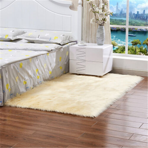 Shaggy Fluffy Rugs Anti-Skid Area Rug Office Room Carpet Home Bedroom Floor Mat 