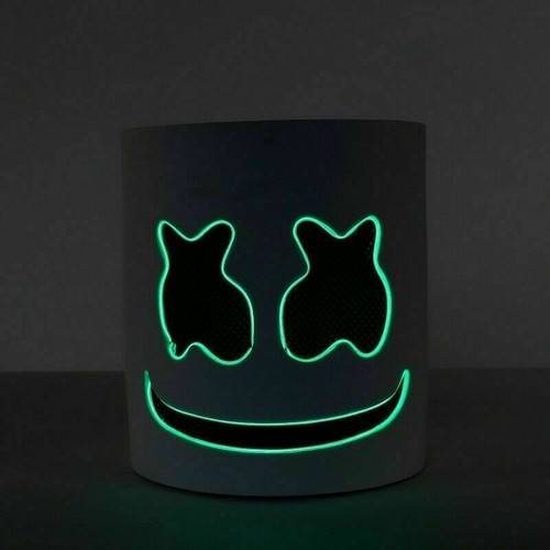 Halloween DJ Masks Full Head Helmet LED Cosplay Masks Bar Music Toys Marshmallow