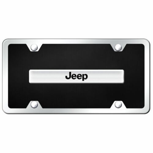 B.JEE.CBK Jeep Black and Chrome Plastic License Plate Frame
