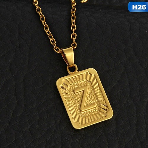 Jewelry Watches Fashion Necklaces Pendants 18 30 Womens Mens Gold Plated Initial A Z Letter Pendant Necklace Steel Chain Sraparish Org