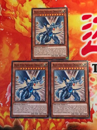 Yu-Gi-Oh 3x Blue-Eyes Shining Dragon 1st Edition DPRP-EN026 NM