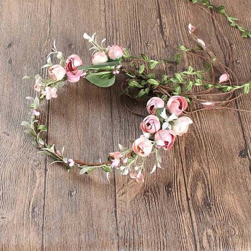 Damen Boho Haarband Blumen Kranz Geflochten Stirnband Party Hochzeit Kopfschmuck