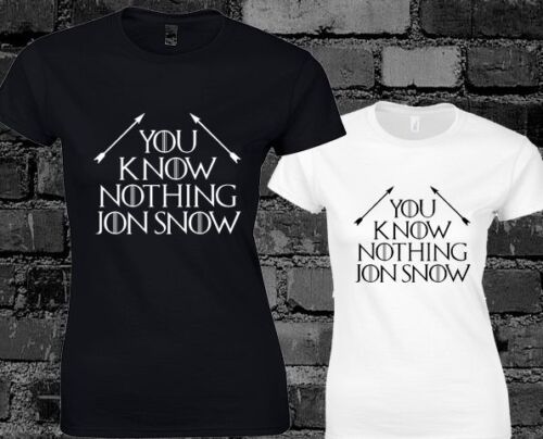 You Know Nothing Jon Snow 2 Ladies T Shirt Game Of Thrones Stark Tumbr Fashion
