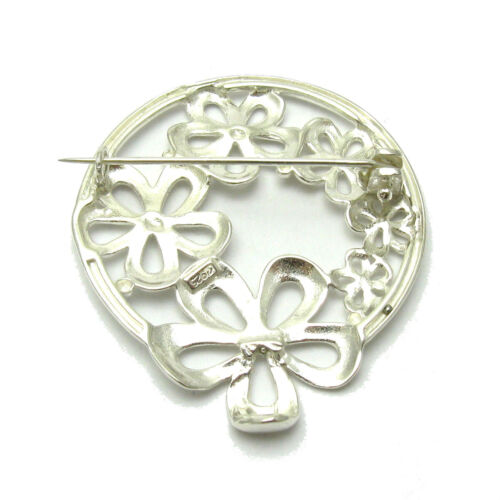 Sterling Silver Brooch Flowers Solid Genuine Stamped 925 Empress Nickel Free