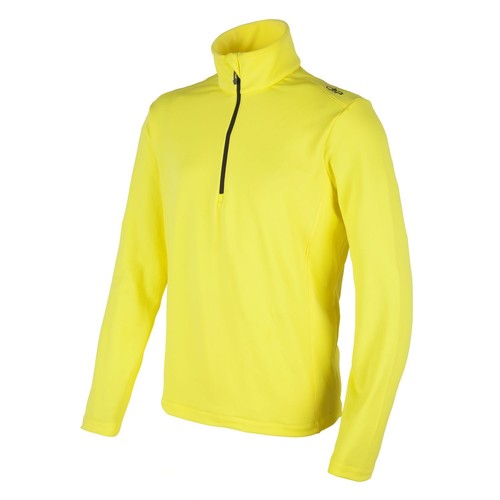 CMP Fleecepullover Funktionspullover Kragenshirt gelb Half-Zip Stretch