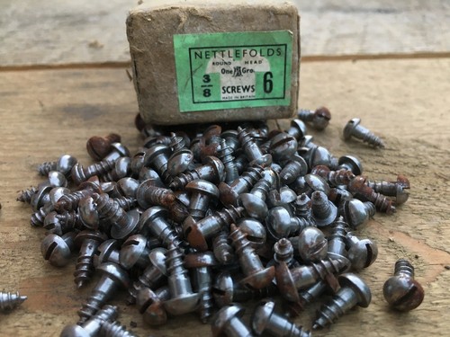 25 x 3//8/" x 6 acier Tête Ronde Fendue NETTLEFOLDS Vis À Bois Rétablir Gkn Nos
