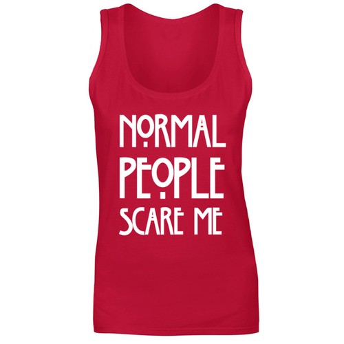 Womens Normal People Scare Me Slogan Vest Tank Top NEW UK 8-18