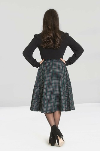Hell Bunny Peebles Tartan 50s Vintage Retro Flare Swing Skirt Sizes S /& 2XL