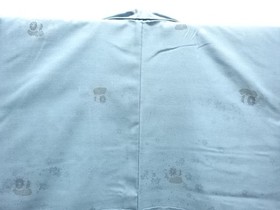 91360# JAPANESE KIMONO / ANTIQUE HITOE KIMONO / WOOL / WOVEN FLORAL CART