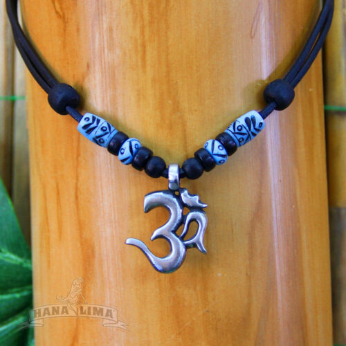 Collardeestilosurfista om Shiva Buda india collar cadena cuero surferhalskette yoga Goa