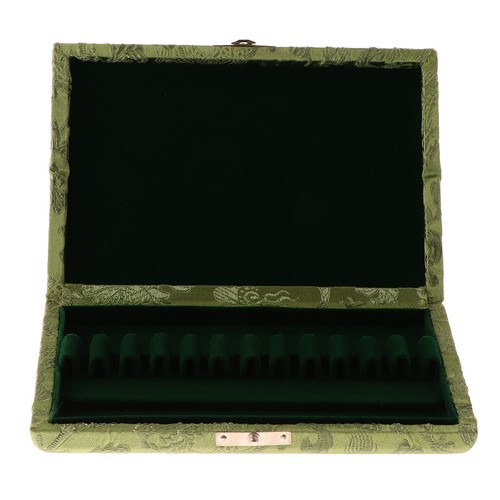1 Stück Massivholz Oboe Reed Case Box Halter Mit Grünem Seidenbezug