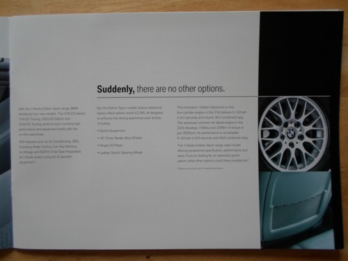 E46 BMW 3 Series ES Range 2003 UK Market brochure prospekt