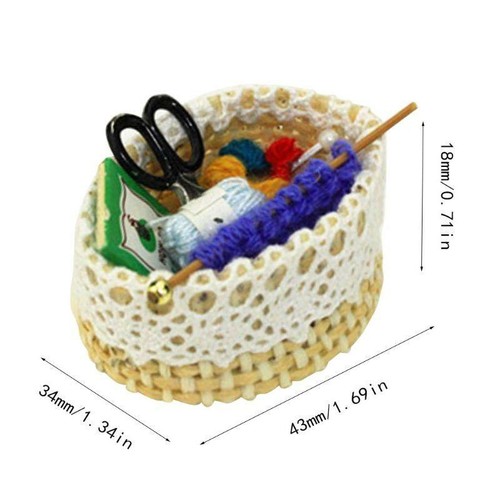 1//12 Mini Miniature Wool Doll Knitting Kit Kids Pretend Toy For Doll house