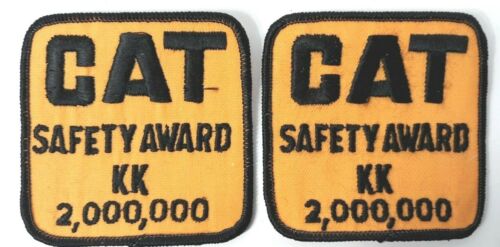 2 Cat Embroidered Patch Safety Award KK Plant Caterpillar Tractor Set of 2