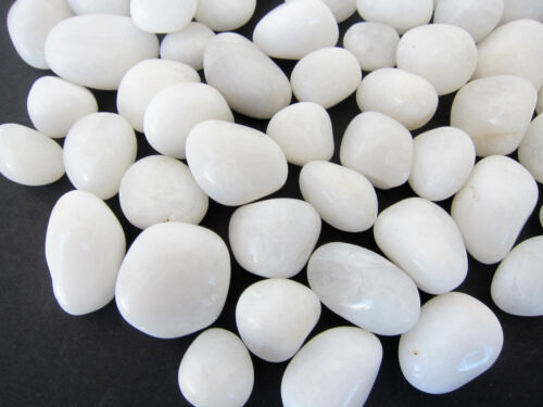 *3* White Pearl Agate Tumbled Stone 15-20mm QTY3 Healing Crystal Protects Babies