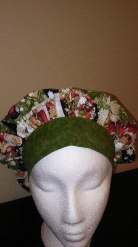 Country Christmas Women/'s Bouffant Surgical Scrub Hat//Cap Handmade