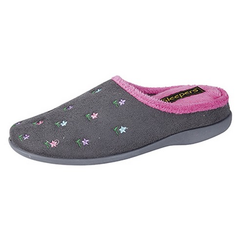 DF1226 Sleepers Womens//Ladies Isabella Floral Memory Foam Mule Slippers
