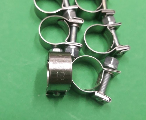 ABA Acero Inoxidable clips de manguera de combustible #13mm de diámetro Codan SAE J30 R9 7.3mm