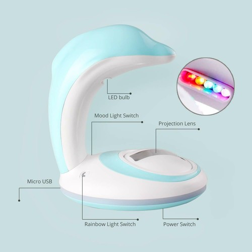 Nuit Lampe projecteur arc en ciel Lumière Couleur Changement Humeur Enfants Chambre Décoration