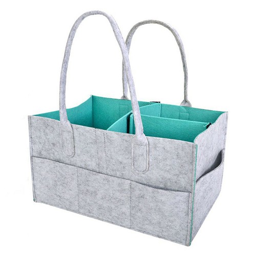 Baby Diaper Organizer Caddy Felt Changing Nappy Storage Carrier Bag