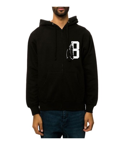 Black Scale Mens The Feather B logo FZ Hoodie Sweatshirt