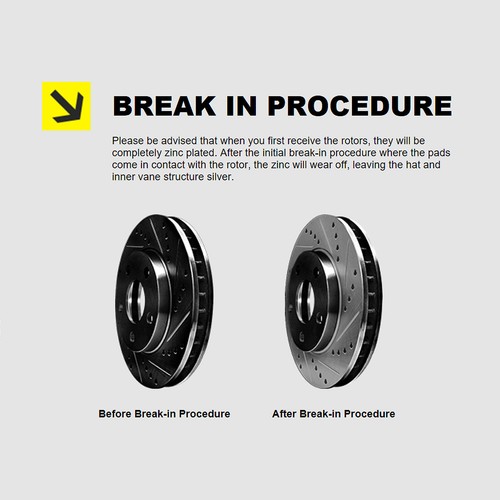 Black Hart *DRILLED /& SLOTTED* Disc Brake Rotors Ceramic Pads F1649 FRONT KIT