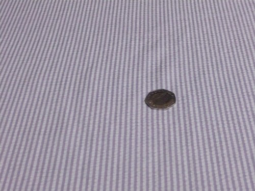SEERSUCKER STRPE-WHITE//LILAC-DRESS FABRIC-FREE P/&P