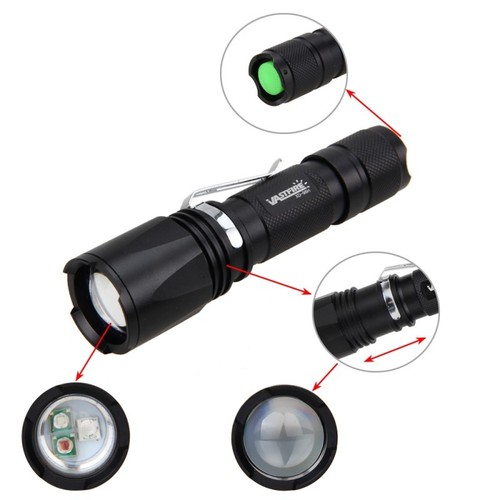 Zoom Green //Red// UV Hunting Flashlight Light Night Flashlight Scope Mount Hog