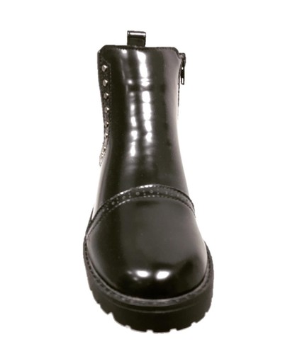 New Womens Chunky Block Heel Zip up Studded Chelsea Ankle Ladies Boots Shoes