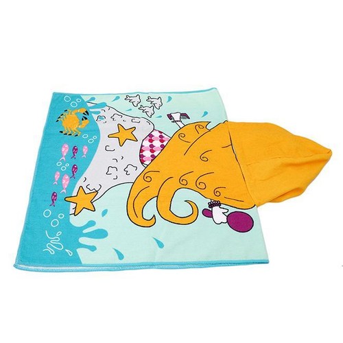Hooded Poncho Kid Character Towel Beach Pool Fun Hoodie Girl Boy Mermaid Shark S