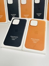 Original Apple iPhone 13 Pro Max Leder Case Cover Hülle Schwarz / Braun / Kirsch