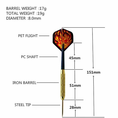 12PCS//Set Steel Tip Darts Tungsten Barrel+Flight+Shafts Professional Dart Kit