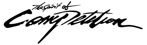 SPIRIT OF COMPETITION DECAL WHITE VINYL 150MM BY 46MM