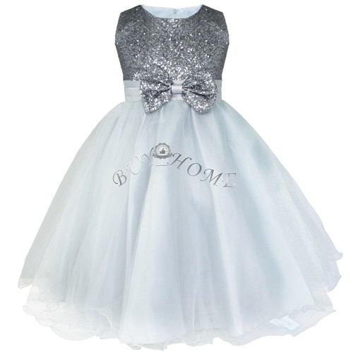 Flower Girl Tutu Dress Baby Sequins Princess Party Pageant Bridesmaid Tulle Gown