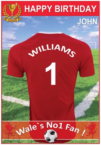 Personalised /& Amazing ! Wales Football Inspired Birthday Cards 2 Designs
