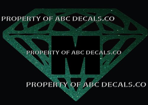 VRS Diamond CUSTOM INITIAL M DIAMANTE JEWEL STONE Metal CAR Decal Wall Sticker