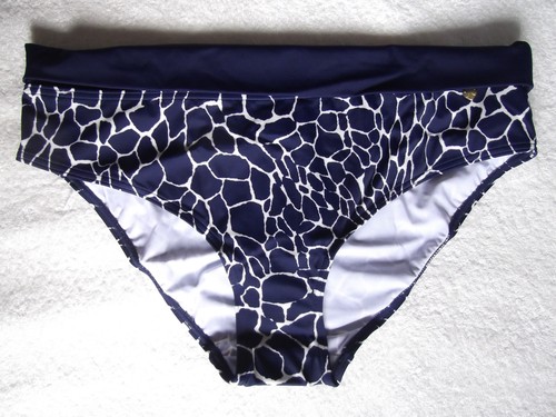 Sophina a Figleaves Taglia 12 Slip bikini con risvolto Bottoms Navy Blue Mix