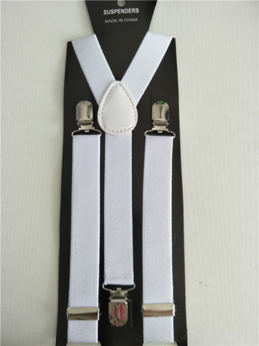 Unisex Womens Mens 2.5cm Y-shape Suspenders Adjustable Clip-on Fashion Braces