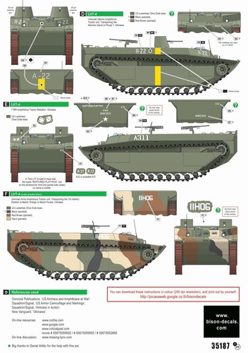 Bison Decals 1//35 LVT-4 Amtracs on Okinawa 35187