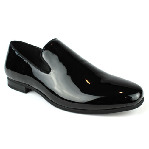 ÃZARMAN Men/'s Black Patent Leather Formal Tuxedo Slip On Dress Shoes Loafers