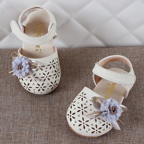 Summer Cute Infant Kids Baby Girls Elegant Flower Hallow Sandals Princess Shoes