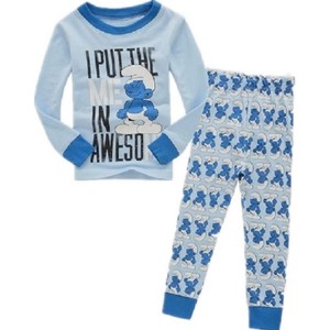 Boys Pajamas Set 5t The Smurfs Cartoon Sleepwear Kids Baby Pyjamas