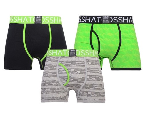 Da Uomo Crosshatch chochan 3 Pack Boxer Cotone Stretch Biancheria Intima Tronchi