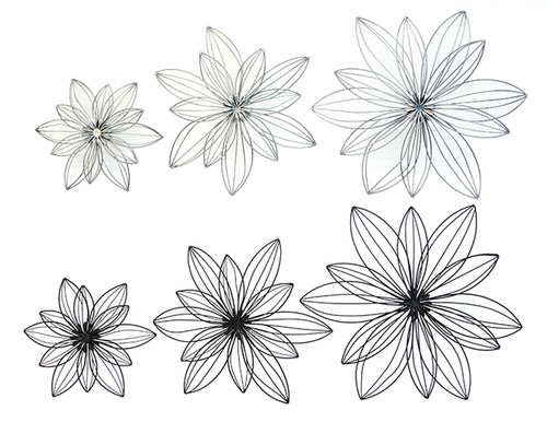 Wanddekor Blüten Blüte Blume Metall schwarz od silber verschiedene Ausführung