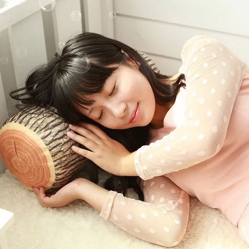 3D Cute Pillow Stump Coussin Round Chair Seat Cushion Sofa Throw Pillow A