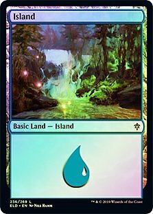Island 256 FOIL Throne of Eldraine NM Basic Land MAGIC GATHERING CARD ABUGames