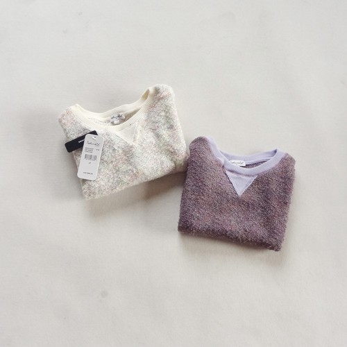 NEW Kids Girls Cotton Knit Sweater Pullover Top Cream or Purple size 2.3.4.5.6x