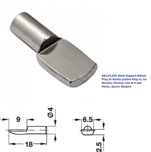 SHELF SUPPORTS METAL PINS PEGS STUDS IN 3,4MM HOLE SIZE KITCHEN CABINET CUPBOARD