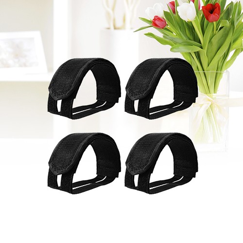 6x Black Cycling Bike Anti-slip Bicycle Pedals Toe Clips Straps Fixie Safety