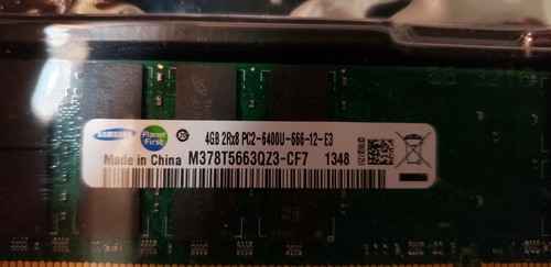 NEW Samsung 4GB 2rx8 pc2-6400u-666-12-e3 M378T5663QZ3-CF7 4 GB Module